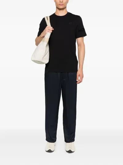 Moncler Soft Cotton Short Sleeve Crew Neck T-shirt In Black