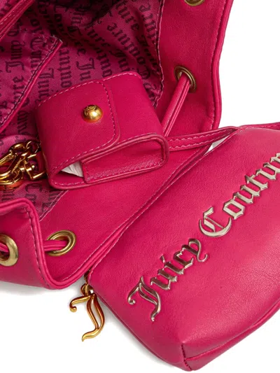 Juicy Couture Drawstring Flap Backpack In Pink