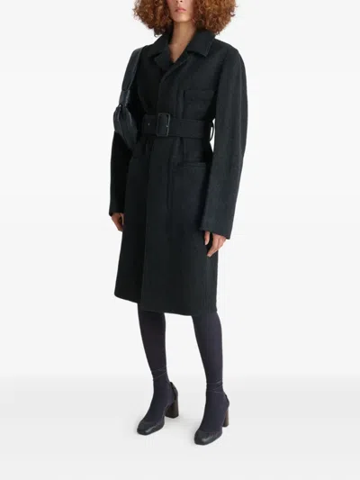 Lemaire Belted Tailored Coat Clothing In Black