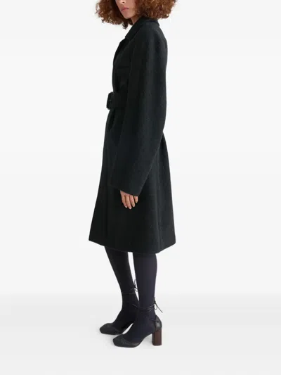 Lemaire Belted Tailored Coat Clothing In Black