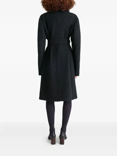 Lemaire Belted Tailored Coat Clothing In Black