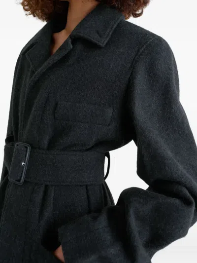 Lemaire Belted Tailored Coat Clothing In Black