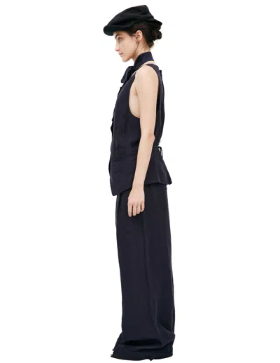 Ziggy Chen Blue Checked Vest In Blue