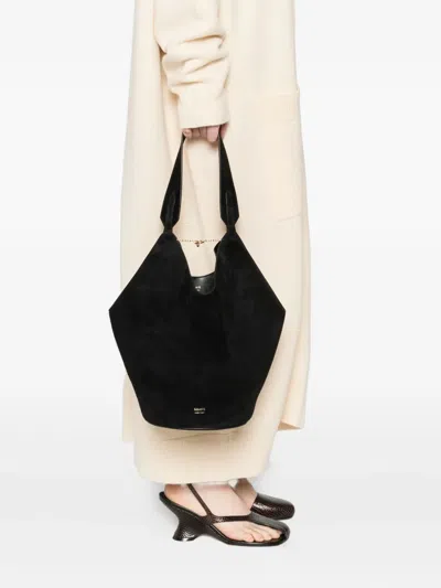 Khaite 'lotus Medium' Shopping Bag In Black