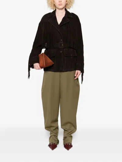 Nour Hammour Cassidy Fringed Jacket In Brown