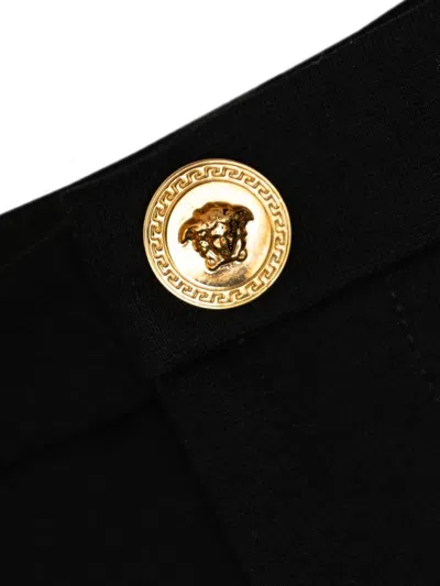 Versace Medusa-button Trousers In Black