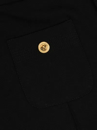 Versace Medusa-button Trousers In Black