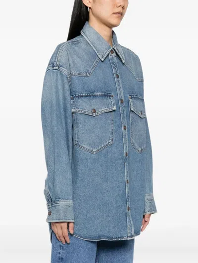 Agolde Lotta Denim Shirt In Grade In Blue