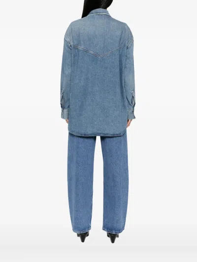 Agolde Lotta Denim Shirt In Grade In Blue