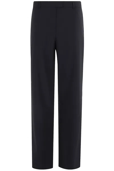Herskind Tailored Blue Pinstripe Pants In Black