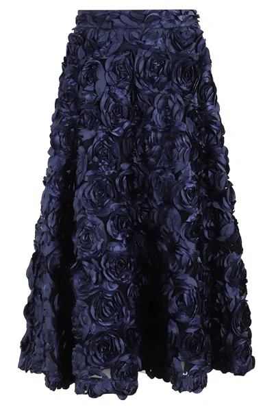 Rotate Birger Christensen Rotate Maxi Sun Skirt In Blue