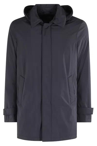 Herno Men's Padded Jacket With Detachable Hood In Blue