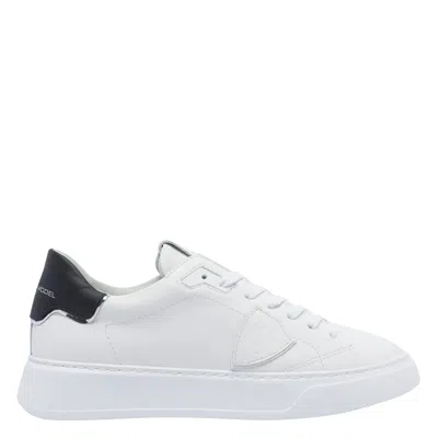 Philippe Model Temple Low Man Blanc/bleu Sneakers In White