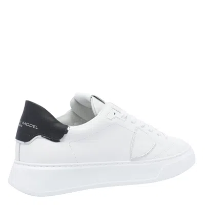 Philippe Model Temple Low Man Blanc/bleu Sneakers In White