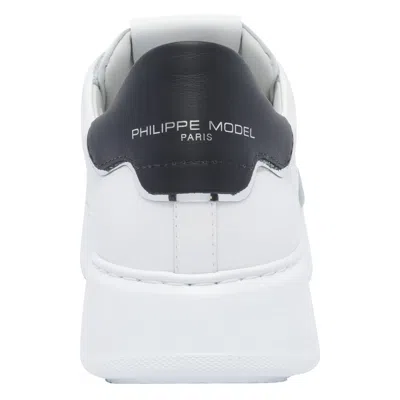 Philippe Model Temple Low Man Blanc/bleu Sneakers In White