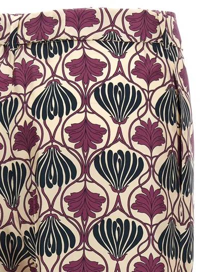 Max Mara Floral Bow Detail High Waist Trousers In Purple