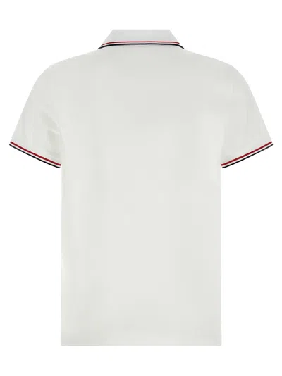 Moncler White Cotton Short-sleeved Polo T-shirt In White