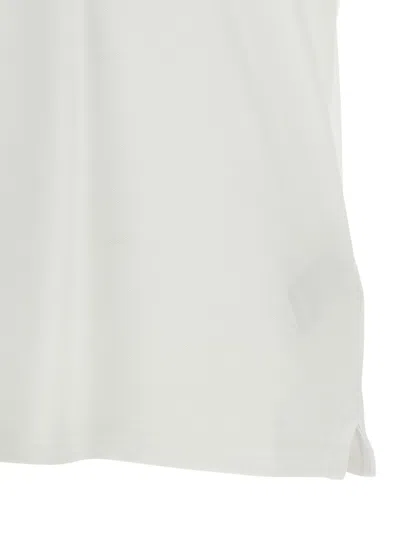 Moncler White Cotton Short-sleeved Polo T-shirt In White