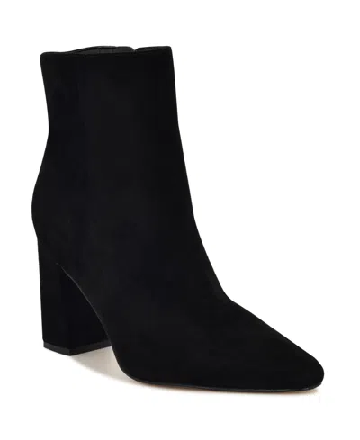 Nine West Women's Reraye Flared Block Heel Ankle Booties In Black