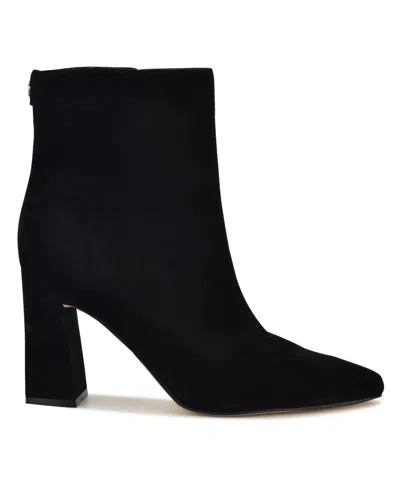 Nine West Women's Reraye Flared Block Heel Ankle Booties In Black
