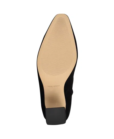 Nine West Women's Reraye Flared Block Heel Ankle Booties In Black