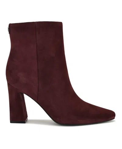 Nine West Women's Reraye 85mm Suede Ankle Boots In Burgundy
