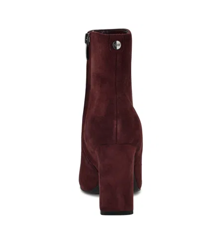 Nine West Women's Reraye 85mm Suede Ankle Boots In Burgundy