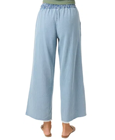 O'neill Juniors' Sevie Cotton Wide Led Denim Pants In Blue