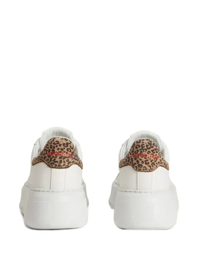 Woolrich Platform Leopard-print Detail Sneakers In White