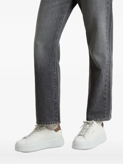 Woolrich Platform Leopard-print Detail Sneakers In White