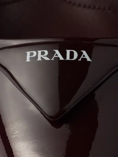 Prada Patent Leather Slingback Pumps In Brown