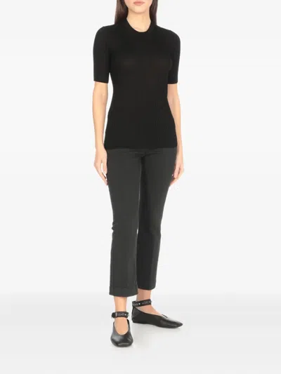 Ash Studded Ankle-strap Ballet Flats In Black