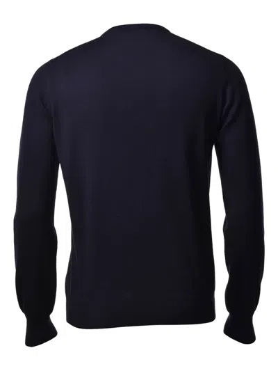 Gran Sasso V-neck Knitted Pullover In Blue