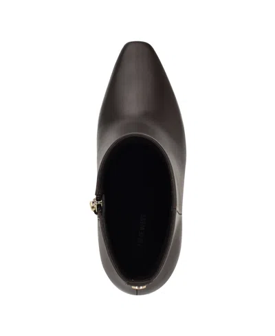 Nine West Women's Reraye Flared Block Heel Ankle Booties In Brown