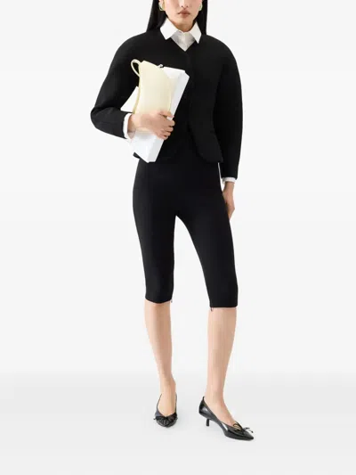 Jacquemus Women Black Blouse With Front Neckline And Side Pockets In Cotton Blend Woman In Black
