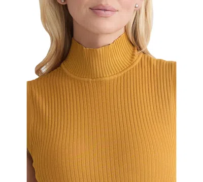 Jones New York Women's Sutton Mock-neck Sleeveless Sweater In Gold