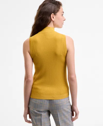 Jones New York Women's Sutton Mock-neck Sleeveless Sweater In Gold