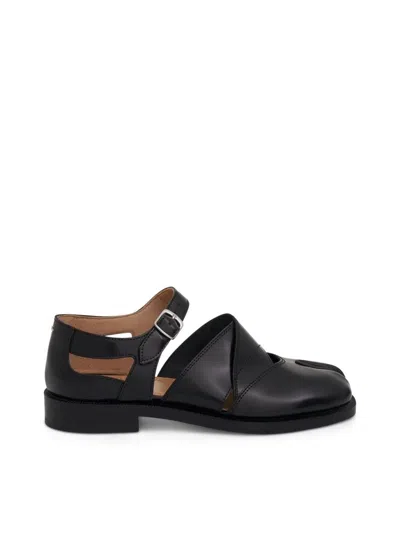 Maison Margiela Tabi Leather Sandals Woman Black In T8013 Black