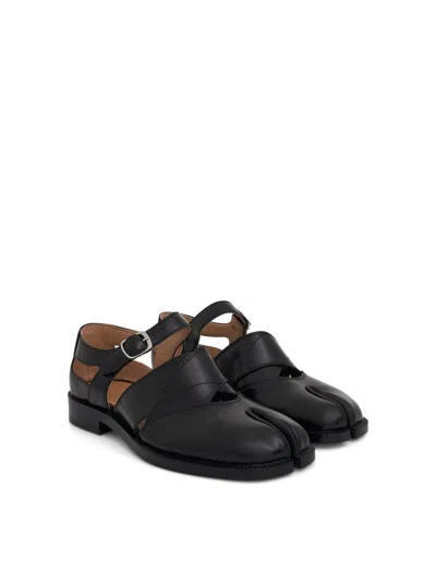 Maison Margiela Tabi Leather Sandals Woman Black In T8013 Black
