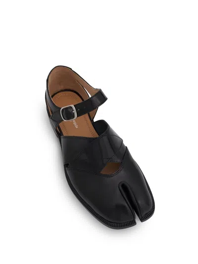 Maison Margiela Tabi Leather Sandals Woman Black In T8013 Black