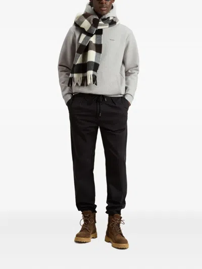 Woolrich Light Grey Hoodie With Adjustable Drawstring In Gray