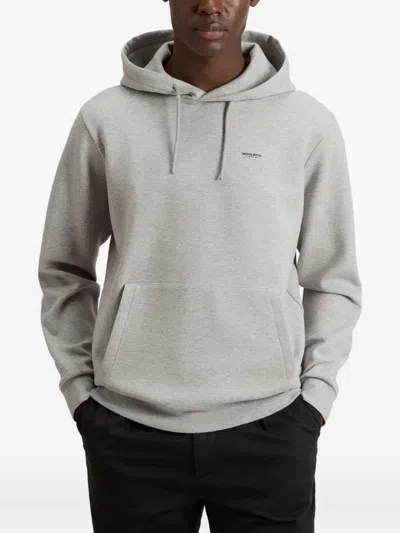 Woolrich Light Grey Hoodie With Adjustable Drawstring In Gray