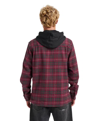 Quiksilver Men's Sandbar Hooded Flannel Shirt In Black