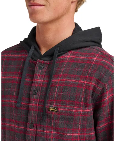 Quiksilver Men's Sandbar Hooded Flannel Shirt In Black