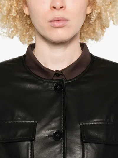 Nour Hammour Vernes Leather Jacket In Black