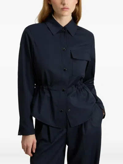 Woolrich Drawstring Overshirt In Blue