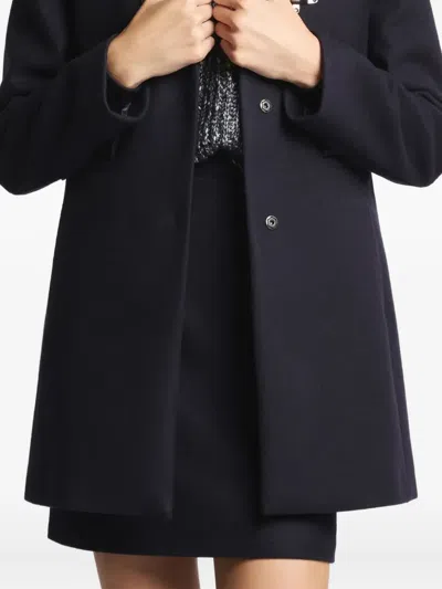 Fay Toggle Coat In Black Wool Blend Fabric In Black