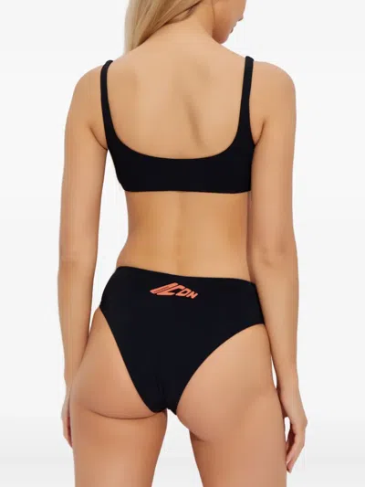 Dsquared2 Logo-print Bikini Bra In Black