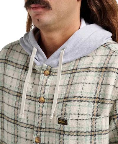 Quiksilver Men's Sandbar Hooded Flannel Shirt In Gray