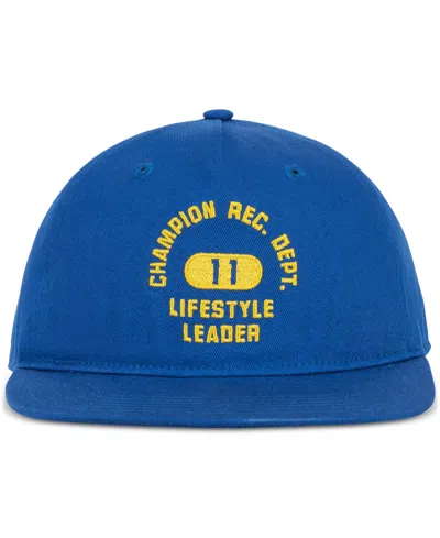 Champion Athletic Dept Flat Brim Cap In Blue